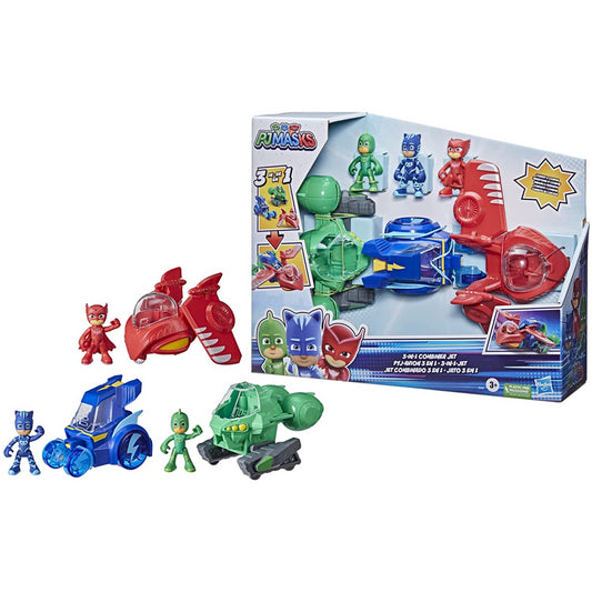 PJ Masks 3-In-1 Combiner Jet with mini figures and Vehicles