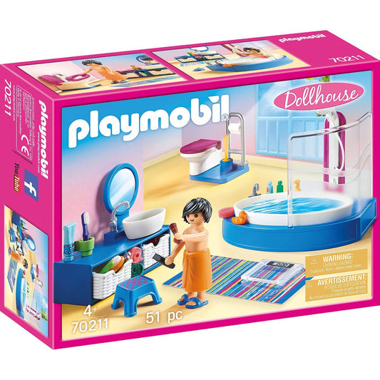 Playmobil 70211 Dollhouse Furnished Bathroom Playset
