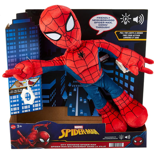 Marvel City Swinging Spider-Man Plush Figure 11in Soft Super Hero Doll