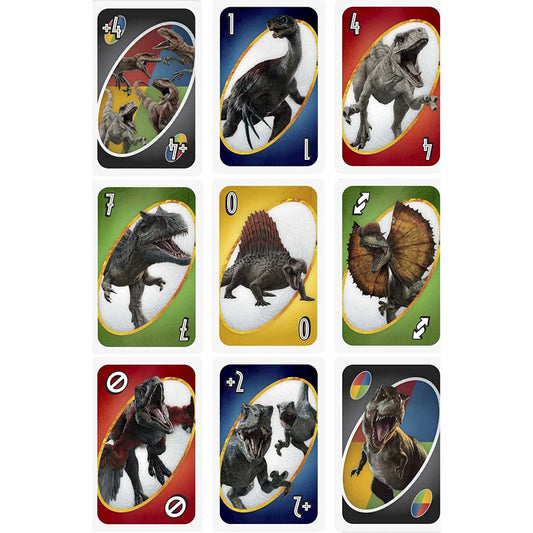 UNO Jurassic World Dominion Card Game 2-4 Players