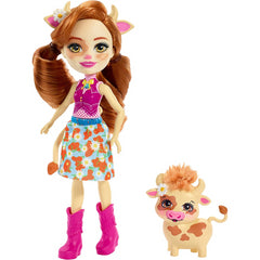 Enchantimals Cailey Cow Doll 6-Inch and Curdle Animal Friend Figure
