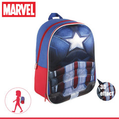 Marvel Captain America 3D Effect School Children Backpack  (Large) - Maqio