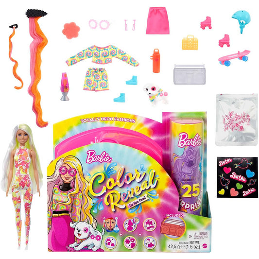 Barbie Tie Dye Peel Pink Colour Reveal Doll Playset
