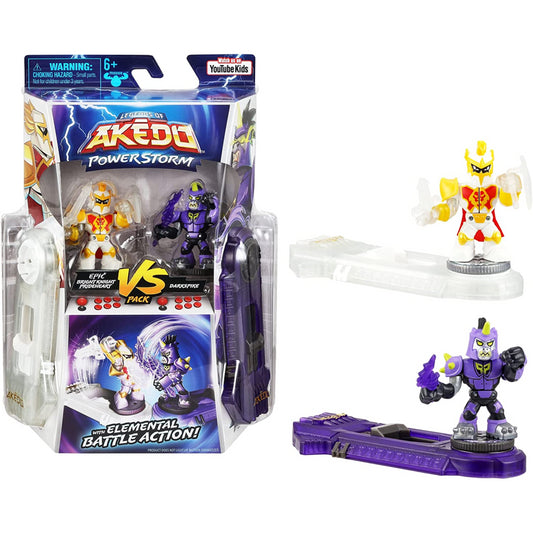 Akedo Powerstorm vs Pack 2 Mini Battling Warriors - Prideheart Vs Darkspike