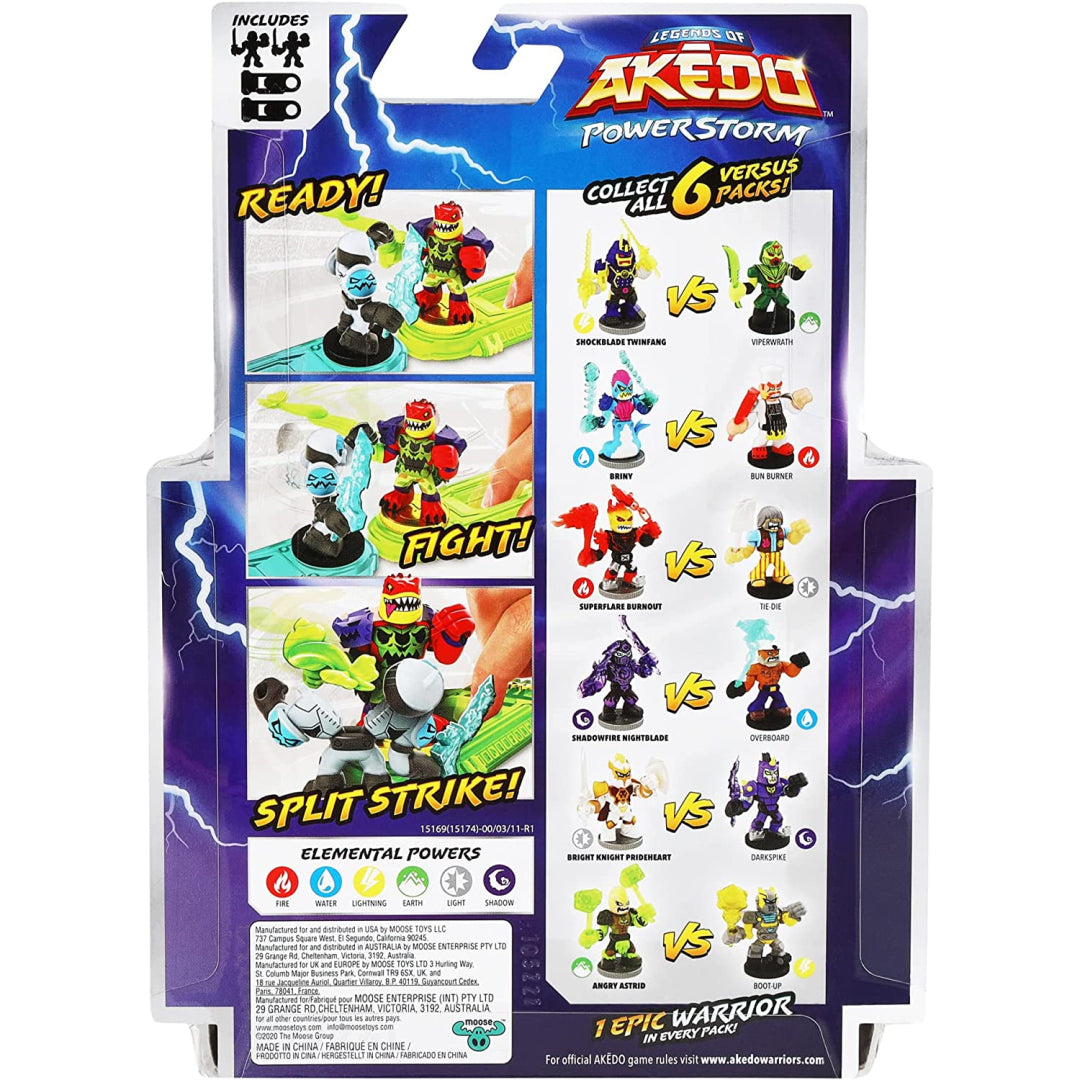 Akedo Power Storm Versus Pack 2 Mini Battling Warriors and 2 Battle  Controllers Buster Splits Versus Sweatstain, Boys, Ages 6+ 