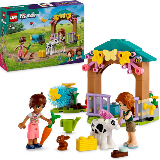 LEGO Friends 42607 Autumns Baby Cow Shed Farm Animal Toy Playset - Calf & Bunny