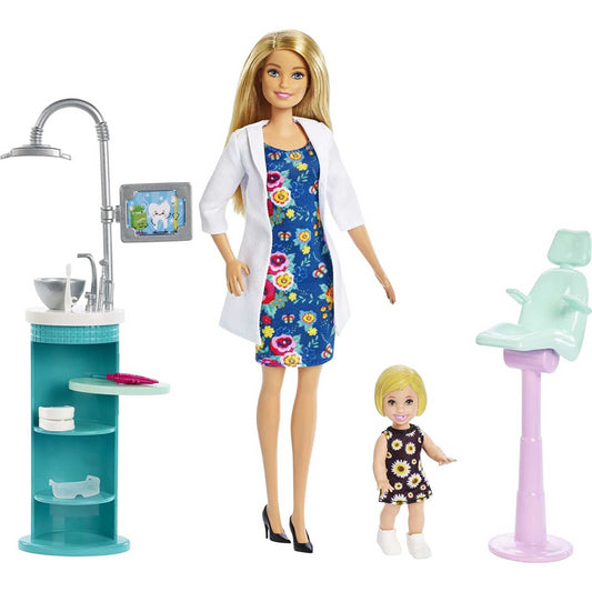 Barbie Careers Dentist Doll Blonde and Playset with Patient Sink Chair and More