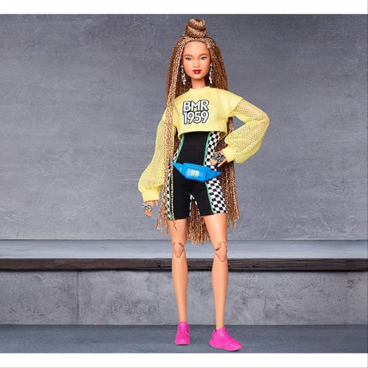 Barbie Doll BMR1959 With Braided Hair Yellow Top and Pink Shoes