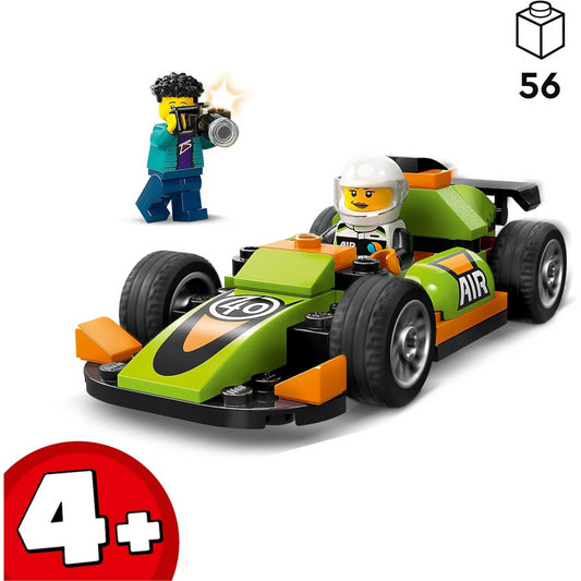 LEGO City 60399 Green Race Car Toy Classic-Style Racing Vehicle Building Kit