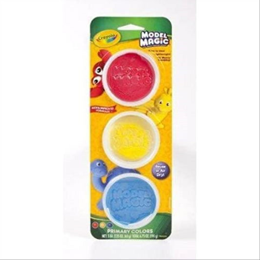Crayola Model Magic - 3 Pots of Modelling Clay Primary Colours