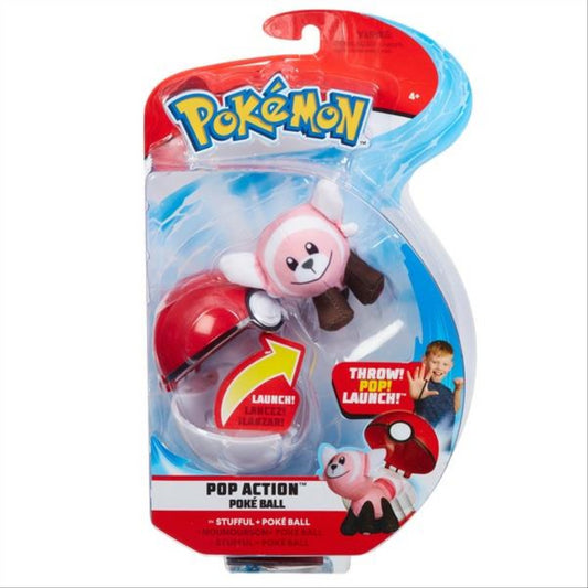 Pokemon Pop Action Poke Ball & Stufful Soft Toy - Maqio