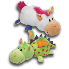 Flip a Zoo White Unicorn/Green Dragon 2 in 1 Soft Plush Toy 020321 - Maqio