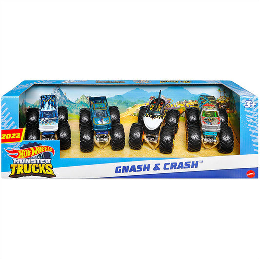 Hot Wheels Monster Trucks 4-Pack Gnash & Crash 1:64 Vehicle