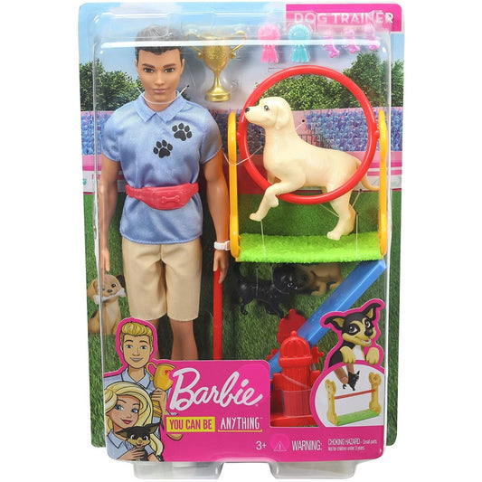 Barbie Ken Dog Trainer Playset with Doll 2 Dog Figures and Accessories