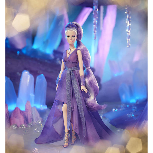 Barbie Signature Crystal Fantasy Collection Amethyst Doll & 13in Dress