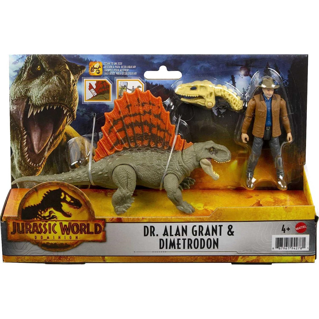 Jurassic World Dominion Dr. Alan Grant Dimetrodon 2 Pack Figure
