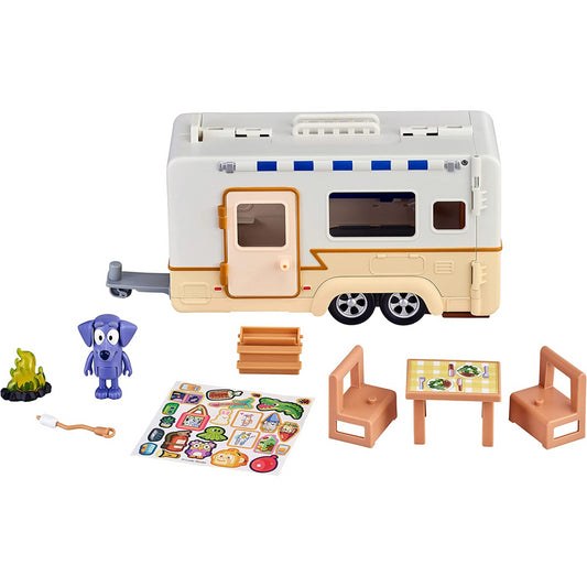 Bluey Caravan Playset with 3 Inch Figure and Picnic Accessories