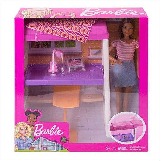 Barbie Doll and Furniture Loft Bed w/ Transforming Bunk Beds FXG52 - Maqio