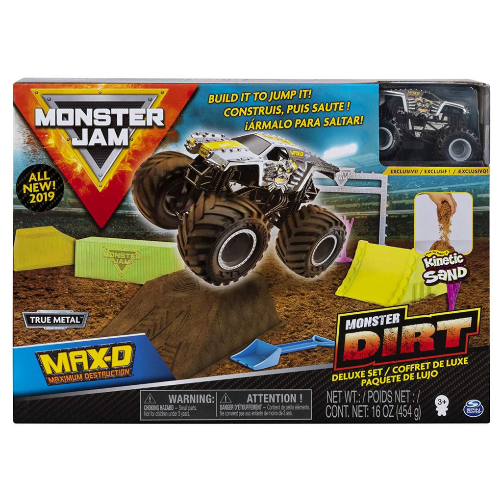 Monster Jam Kinetic Sand Dirt Deluxe Playset with Max-D Truck Vehicle - Maqio