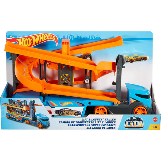 Hot Wheels City Lift & Launch Hauler Vehicle with Storage for up to 20 1:64 Cars