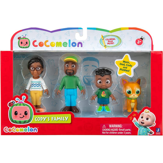 Cocomelon Pack of 4 Figures Cody's Family Dolls