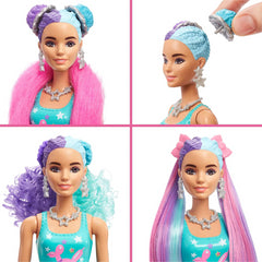 Barbie Colour Reveal Glitter! Hair Swaps Doll 25 Hairstyling & Surprises - Purple