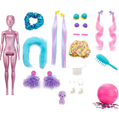 Barbie Colour Reveal Glitter! Hair Swaps Doll 25 Hairstyling & Surprises - Purple