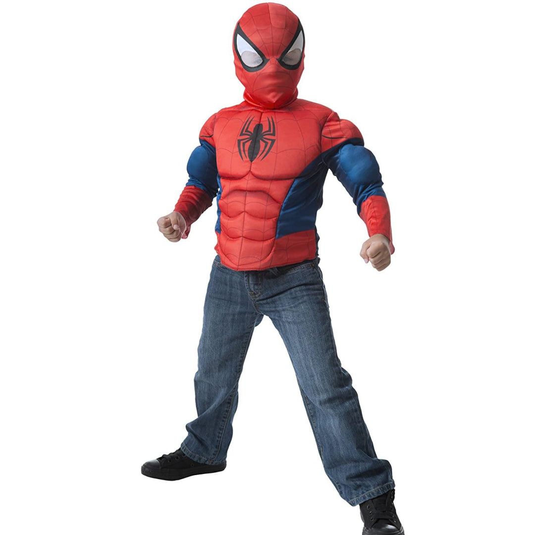 Rubie's Spider-man Muscle Chest Shirt Costume Top Set & Mask - 4-6 yea ...