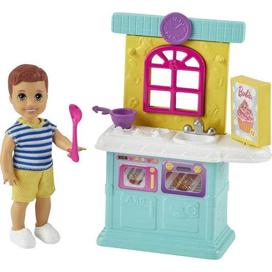 Barbie Skipper Babysitters Set with Small Toddler Doll & Kitchen Playset