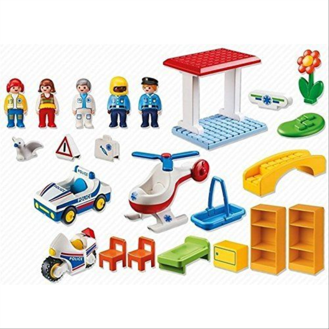 Playmobil 5046 Play Set Hospital with Paramedics and Police Officers - Maqio