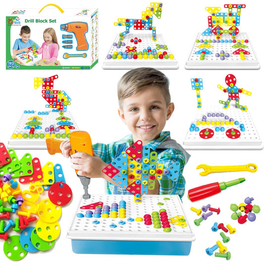 Toyvelt Creative Puzzle 4 In 1 Drill Block Set