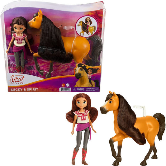 Spirit Untamed Lucky Doll 17cm with 7 Movable Joints & Spirit Horse 20cm