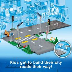 LEGO City Road Plates Building Toys Set With Traffic Lights 60304