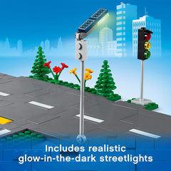 LEGO City Road Plates Building Toys Set With Traffic Lights 60304