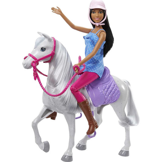 Barbie Doll & Horse Playset with Saddle Bridle & Reins 11.5'' Brunette Doll