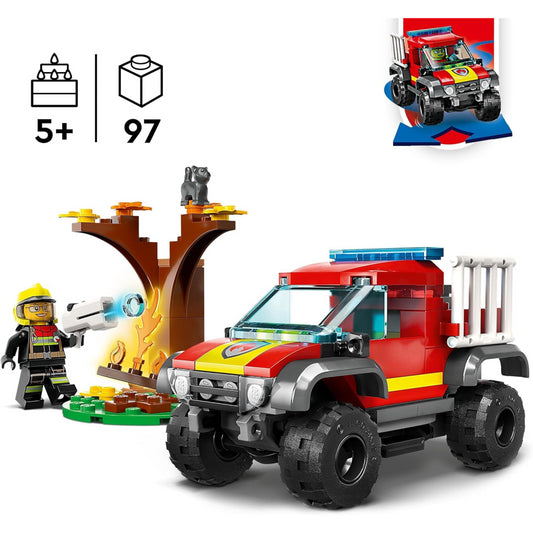 LEGO 60393 City 4x4 Fire Engine Rescue Truck Toy Set