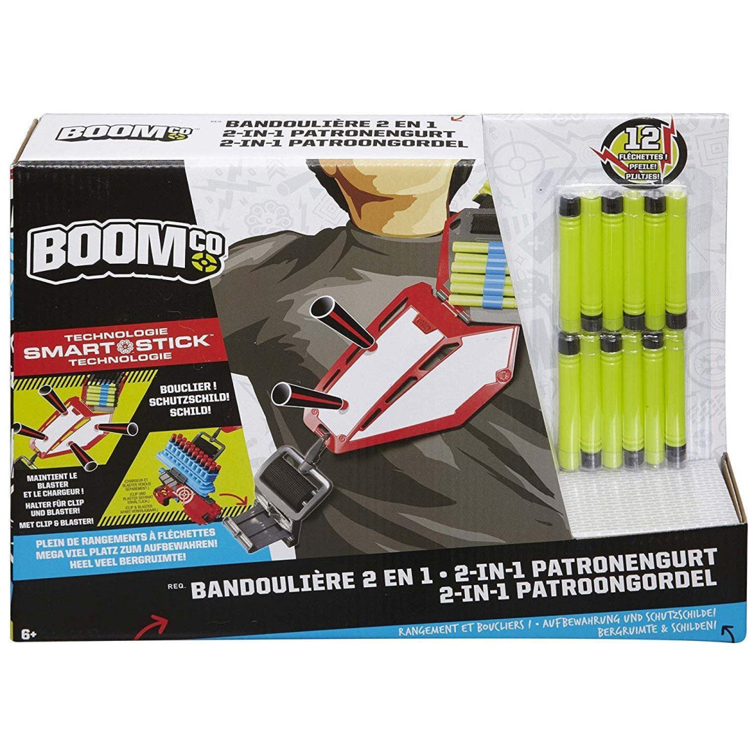 Boomco Toy - 2 in 1 Bandolier - Smart Stick Storage and Shield - Includes 12 Dar - Maqio