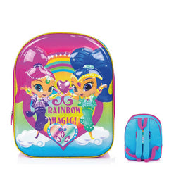 Shimmer and Shine 3D 'Rainbow Magic' Luxury High Gloss EVA Backpack/ Book bag, perfect for school, holidays and clubs - Maqio