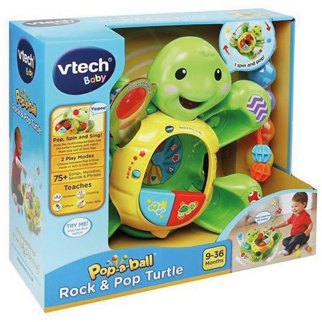 Vtech Baby Rock and Pop Turtle 506103 Electronic Educational Learning Toy - Maqio