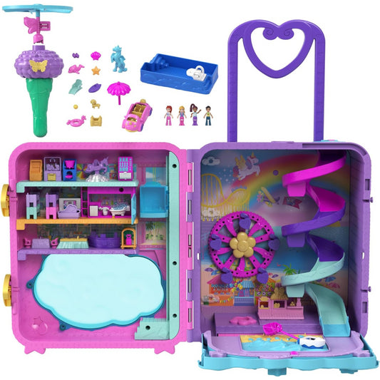 Polly Pocket Pollyville Resort Roll Away Playset with Rolling Wheels