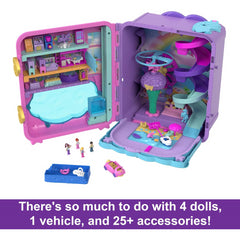 Polly Pocket Pollyville Resort Roll Away Playset with Rolling Wheels