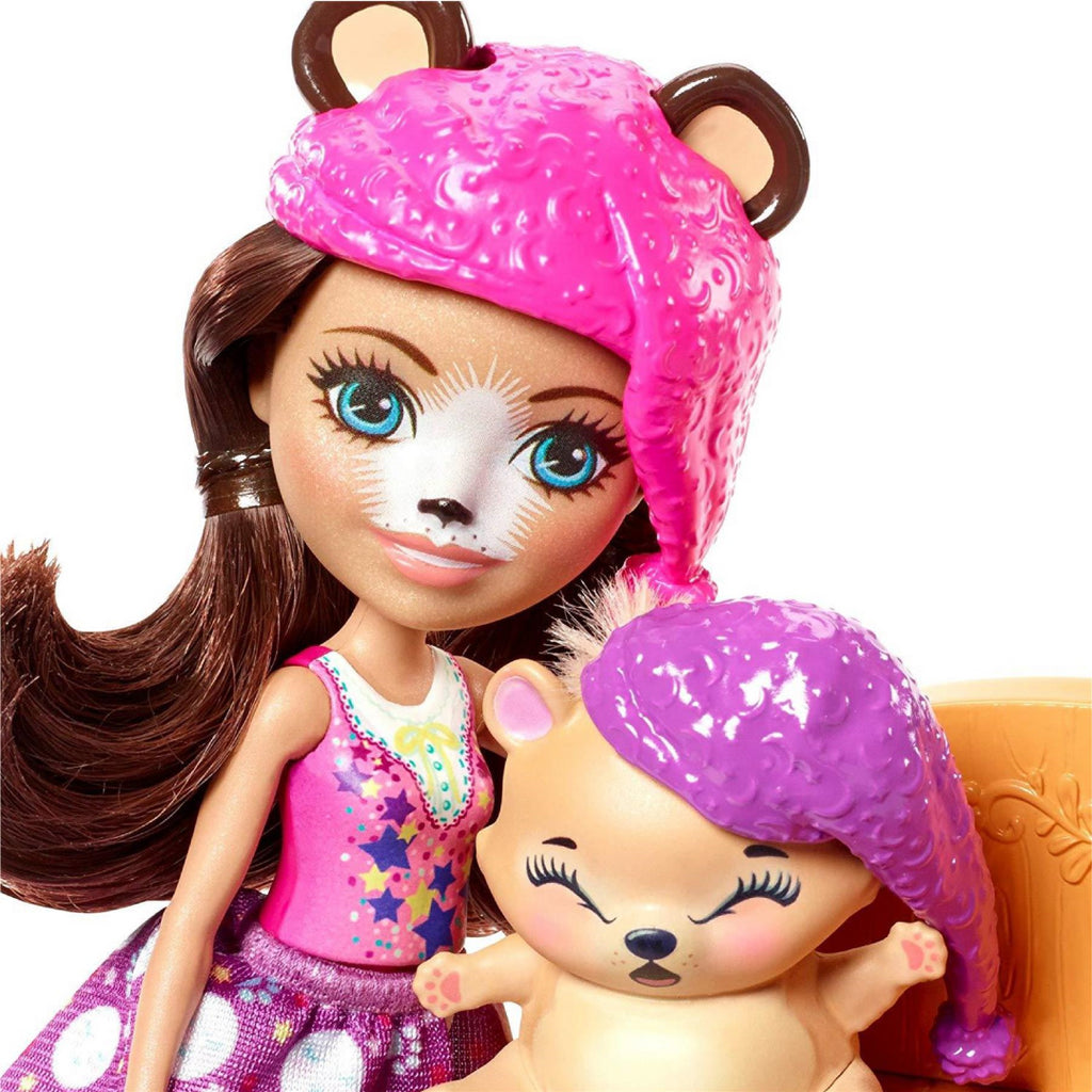 Enchantimals FRH46 Dreamy Bedroom Playset with Bren Bear Doll and Snore Figure - Maqio