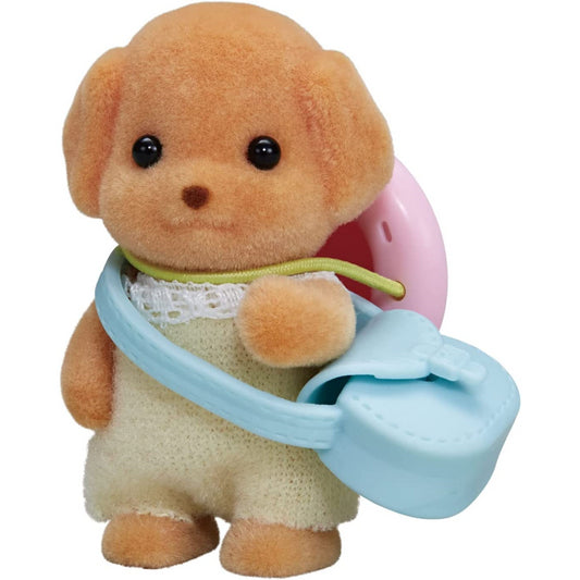 Sylvanian Families Toy Poodle Baby Figure and Accessories