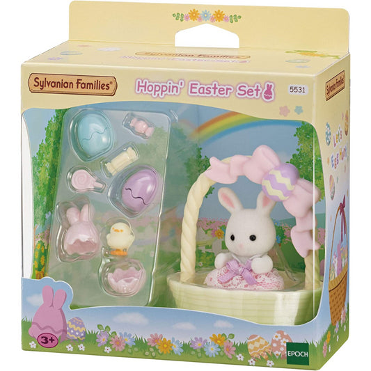 Sylvanian Families Hoppin' Easter Set with Snow Rabbit Baby Figure