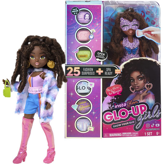 InstaGlam Glo Up Girls Erin Fashion Doll & 25 fashion Surprises 10" - Kenzie