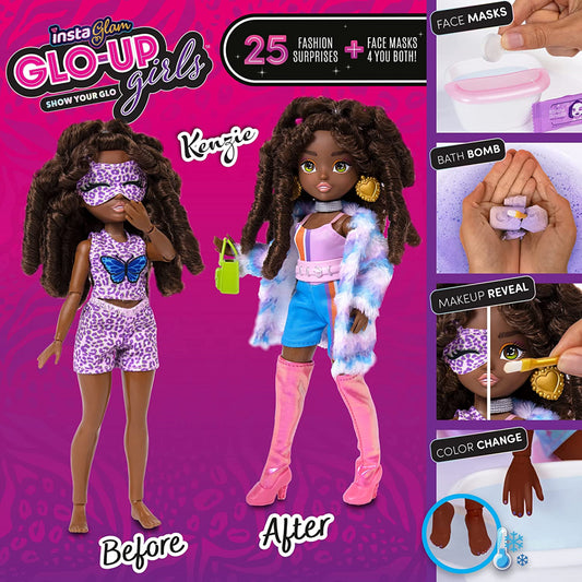 InstaGlam Glo Up Girls Erin Fashion Doll & 25 fashion Surprises 10" - Kenzie