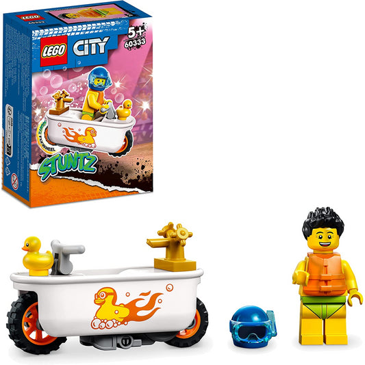 Lego City Stuntz Bathtub Stunt Set With Toy Motorbike 60333