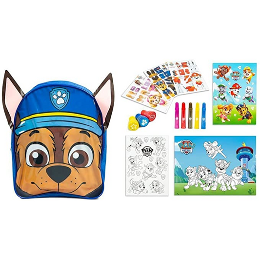 Paw Patrol Chase Activity Backpack & Kids Activity Stationery Sticker Book