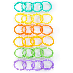 Bright Starts Lots of Links Ring Toy Soothing & Teething Clip on Pram 24 Pcs