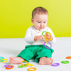 Bright Starts Lots of Links Ring Toy Soothing & Teething Clip on Pram 24 Pcs
